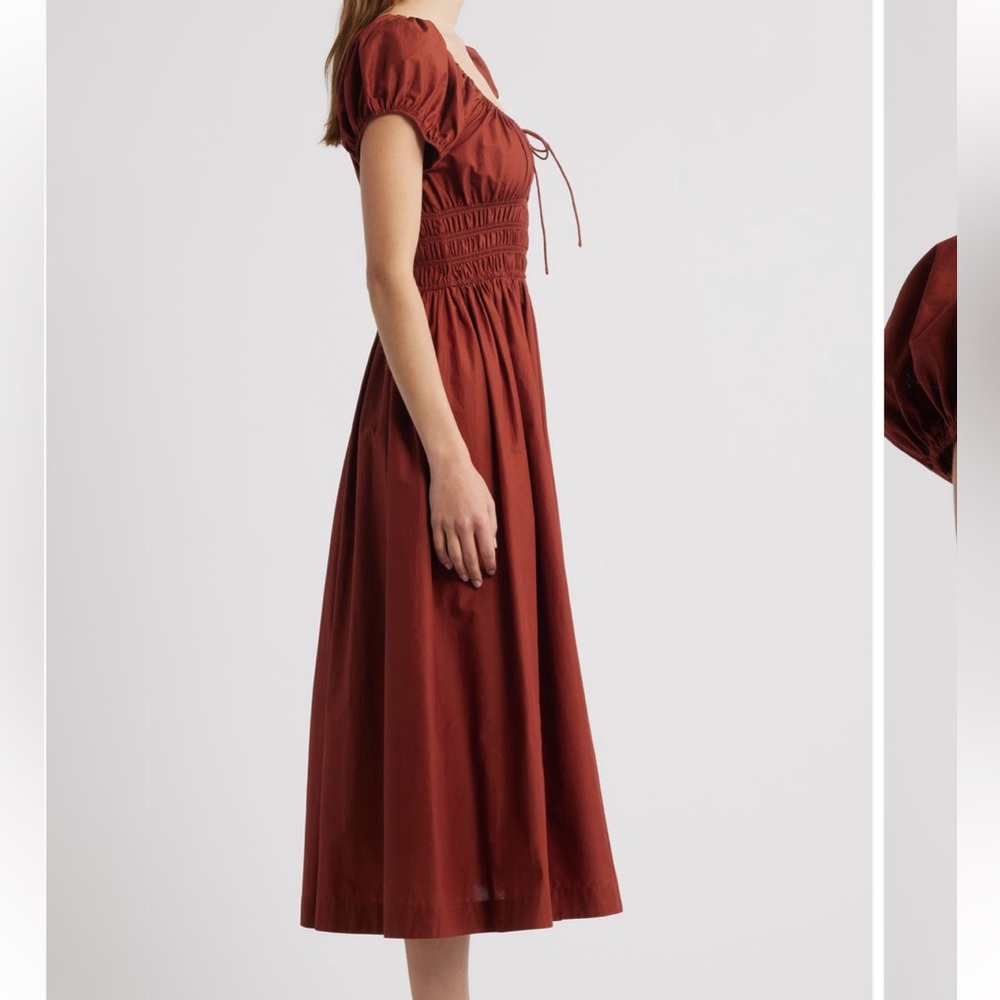NWT DOEN Quin organic cotton poplin maxi dress in amberwood XL - Picture 4 of 9